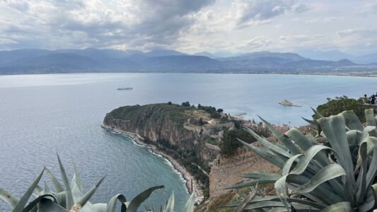 Nafplion: die Festung Palamidi, Blick auf dem Hafenbecken
