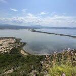 Blick über die Lagune von GIavlova (vom Palaiocastro Nauarinou)