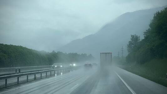 Unterwegs Richtung Süden ... wir hoffen, dass es kein schlechter Omen sei!